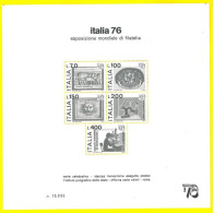 ITALIA 1976 FOGLIETTO PUBBLICITARIO Esposizione Mondiale Italia 76 Num. 16.896 - Blokken & Velletjes