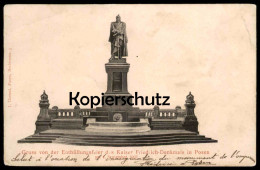 ALTE POSTKARTE POSEN GRUSS VON DER ENTHÜLLUNGSFEIER DES KAISER FRIEDRICH DENKMALS 1902 Denkmal Poznan Polska Postcard - Posen