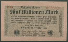 Dt. Reich 5 Millionen Mark 1923, DEU-117b FZ V, Leicht Gebraucht (K1244) - 5 Mio. Mark