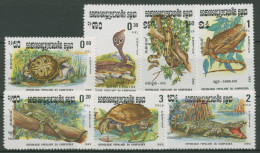 Kambodscha 1983 Tiere Reptilien 496/02 Postfrisch, MiNr. 496 Mit Zahnfehler - Kambodscha