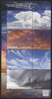 2016 Poland Mi Bl. 252 Clouds Sky, Cumulonimbus, Cirrus, Rain, Weather, Nature, Full Set In Sheet MNH** - Natuur