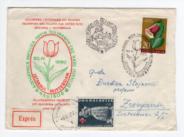 1960. YUGOSLAVIA,SLOVENIA,LJUBLJANA,SPECIAL COVER AND CANCELLATION:FIRST TULIP ISTANBUL-ROTTERDAM,TPO,EXPRESS COVER - Cartas & Documentos