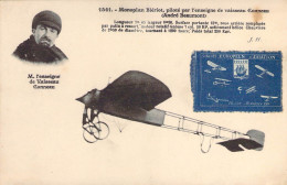 Vignette Bleue Circuit Européen D'aviation 18 Juin-2 Juillet 1911 Sur Carte Monoplan Blériot Texte Intéressant - Aviazione