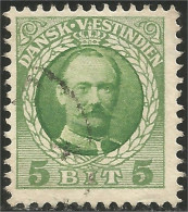 312 Danish West Indies Frederic VIII 1907 5 Ore Green Vert (DWI-35) - Dänisch-Westindien
