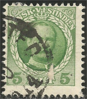 312 Danish West Indies Frederic VIII 1907 5 Ore Green Vert (DWI-37) - Dänisch-Westindien