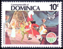 308 Dominica Disney Peter Pan Capitaine Crochet Captain Hook MNH ** Neuf SC (DMN-54a) - Dominique (1978-...)