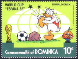 308 Dominica Disney Espana 82 Football Donald MNH ** Neuf SC (DMN-47a) - Dominique (1978-...)