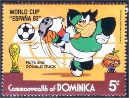 308 Dominica Disney Espana 82 Football Donald Pete MNH ** Neuf SC (DMN-46a) - Dominique (1978-...)