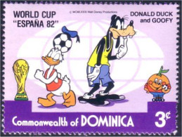 308 Dominica Disney Espana 82 Football Goofy Dingo Donald MNH ** Neuf SC (DMN-44a) - Dominica (1978-...)