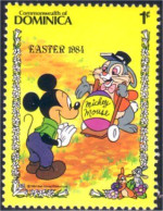 308 Dominica Disney Mickey Easter Rabbit Lapin Paques MNH ** Neuf SC (DMN-28b) - Rabbits