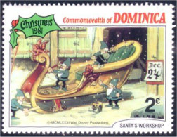 308 Dominica Disney Santa Claus Sleigh Traineau Père Noel MNH ** Neuf SC (DMN-23b) - Natale