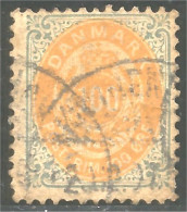 300 Denmark 1877 100 Ore Grey Orange (DMK-149) - Usati