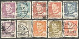 300 Denmark 1948-51 Frederik IX 10 Differents (DMK-92) - Used Stamps