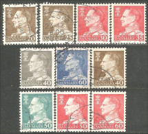 300 Denmark 1961-63 Frederik IX 10 Differents (DMK-87) - Used Stamps