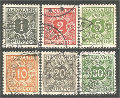 300 Denmark 1921-30 Taxe Postage Due 6 Differents (DMK-90) - Port Dû (Taxe)