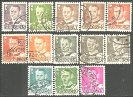 300 Denmark 1948-51 Frederik IX 13 Differents (DMK-83) - Usado