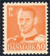 300 Denmark 80o 1952 MNH ** Neuf SC (DMK-34) - Neufs