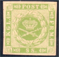 300 Denmark 8s Green Vert 1858 Sans Gomme No Gum (DMK-13) - Ungebraucht