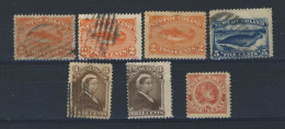 7x Newfoundland Stamps 3x Codfish #48-48b-47 Seal Dog Guide Value = $97.00 - 1865-1902