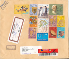 Argentina Registered Cover Sent To Denmark 2-8-2003 With A Lot Of Topic Stamps (big Size Cover) - Lettres & Documents