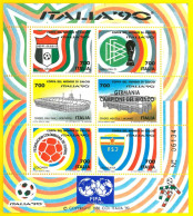 ITALIA 1990 SOVRASTAMPATO FIFA RARO N. 06134 NEW MONDIALI DI CALCIO GERMANIA - Blocs-feuillets