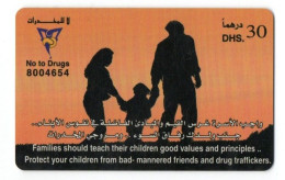EMIRATS ARABES UNIS TELECARTE PREPAID NO TO DRUGS - Verenigde Arabische Emiraten