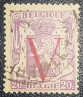 Belgium Red Overprint Used Stamp 1944 - Usados