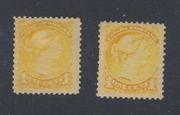 2x Canada Small Queen Stamps; 2x #35-1c MH F/VF 1 W POB Guide Value = $80.00 - Ungebraucht