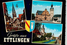 73923198 Ettlingen Kronenstrasse Kirche Rathaus Partie An Der Alb - Ettlingen