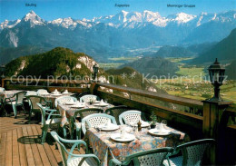 73776028 Meilingen Pfronten Burghotel Auf Dem Falkenstein Terrasse Zugspitze Sae - Pfronten