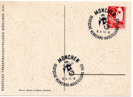 75870 - Bund - 1953 - 20Pfg Verkehrsausstellung EF A AnsKte SoStpl MUENCHEN - DEUTSCHE VERKEHRSAUSSTELLUNG 1953 - Storia Postale