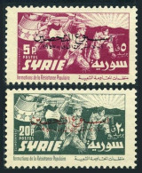 Syria 413-414, Lightly Hinged. Michel 746-747. Popular Resistance Movement, 1957 - Syria