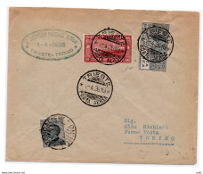 1926 Trieste/Torino Del 1 Aprile - Aerogramma Inoltrato Con Primo Volo - Storia Postale (Posta Aerea)