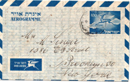 75880 - Israel - 1953 - 100Pr GAAerogramm HAIFA -> New York, NY (USA) - Brieven En Documenten