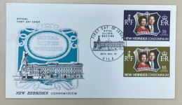 D)1972, NEW HEBRIDES, FIRST DAY COVER, SILVER WEDDING ISSUE OF ELIZABETH II AND PRINCE PHILIP, FDC - Other & Unclassified