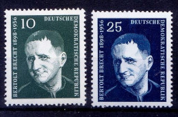 Bertolt Brecht, Poet, Playwright, Theatre Director, Germany 1957 MNH 2v - Writers