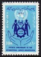 Iran 1509 2 Stamps, MNH. Mi 1421. ILO, 50th Ann. 1969. Workers, ILO, UN Emblems. - Iran