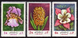 Iran 1711-1713, MNH. Michel 1632-1634. Flowers-1973. Orchid, Hyacinth, Columbine - Iran