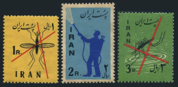 Iran 1156-1158,MNH Brownish Gum.Mi 1077-1079. WHO:Malaria Control 1960.Mosquito. - Iran