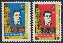 Iran 1267-1268,MNH.Michel 1178-1179. Visit 1963.President Leonid Brezhnev.USSR. - Iran
