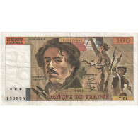 France, 100 Francs, Delacroix, 1982, T.61, TTB, Fayette:69.06, KM:154b - 100 F 1964-1979 ''Corneille''