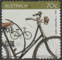 AUSTRALIA - DIE-CUT - USED - 2015 70c Bicycles - Ladies' Safety Bike 1910 - Usados