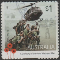 AUSTRALIA - DIE-CUT - USED - 2016 $1.00 A Century Of Service - Vietnam War - Helicopter And Soldiers - Gebraucht