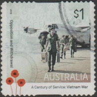 AUSTRALIA - DIE-CUT - USED - 2016 $1.00 A Century Of Service - Vietnam War - Opposition And Withdrawal - Aircraft - Gebraucht