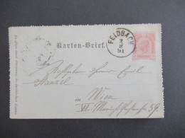 Österreich / Tschechien 1905 Kartenbrief Mit Stempel Brux Nach Postelberg Heute Postoloprty Mit K1 Ank. Stempel - Carte-Lettere