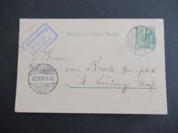 Österreich 1906 GA Auslandsverwendung Bregenz Und Ank. Stp. Sanct Ludwig Elsass Abs. C. Rhomberg Baumeister Bregenz - Postkarten