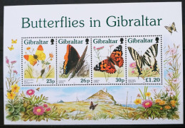 GIBRALTAR - IVERT 802/05 HOJA BLOQUE Nº 26 NUEVOS ** - MARIPOSAS - Gibraltar