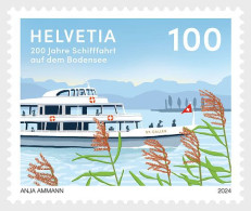 Switzerland Suisse Schweiz 2024 200 Years Boat Trips On Lake Constance Ship Stamp MNH - Ongebruikt