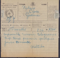 Télégramme Déposé à BRUXELLES - Càd Arrivée Octogon. GEDINNE-POST. /9 NOVE 1922 Pour Notaire à Gedinne - Telegrammen