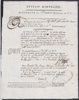 Extrait Mortuaire D'un Fusilier Décédé à L'Hôpital Militaire De Crémone Le 25 Thermidor An 3 (12 Août 1795), Signé Par L - Documenti